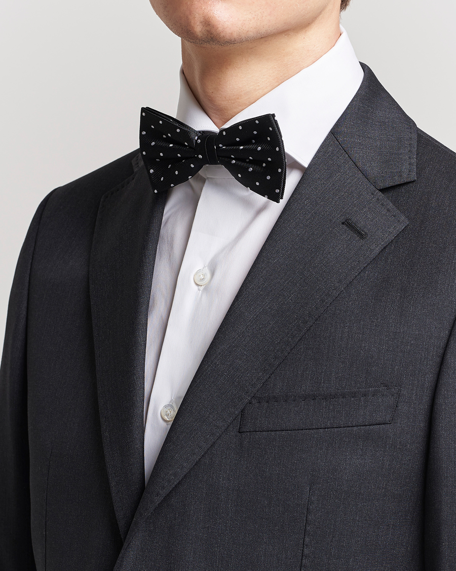 Herre | Amanda Christensen Dot Pre Tie Silk Black/White | Amanda Christensen | Dot Pre Tie Silk Black/White