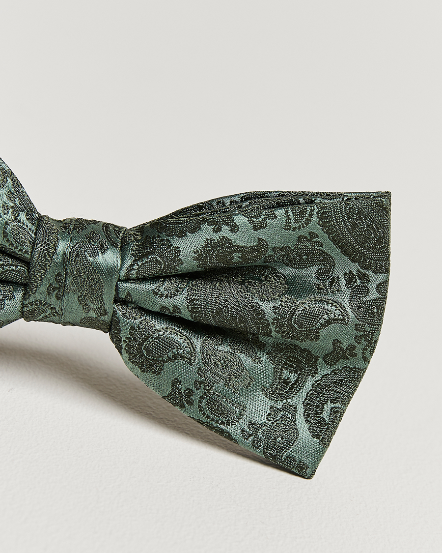 Herre | Amanda Christensen Tonal Paisley Pre Tie Silk Olive | Amanda Christensen | Tonal Paisley Pre Tie Silk Olive