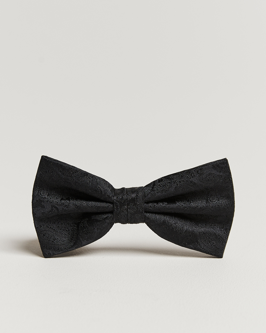 Herre | Amanda Christensen Tonal Paisley Pre Tie Silk Black | Amanda Christensen | Tonal Paisley Pre Tie Silk Black