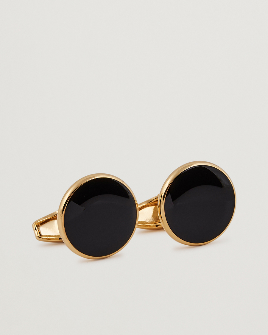Herre | Manchetknapper | Amanda Christensen | Cufflink & Shirt Studs Set Black/Gold