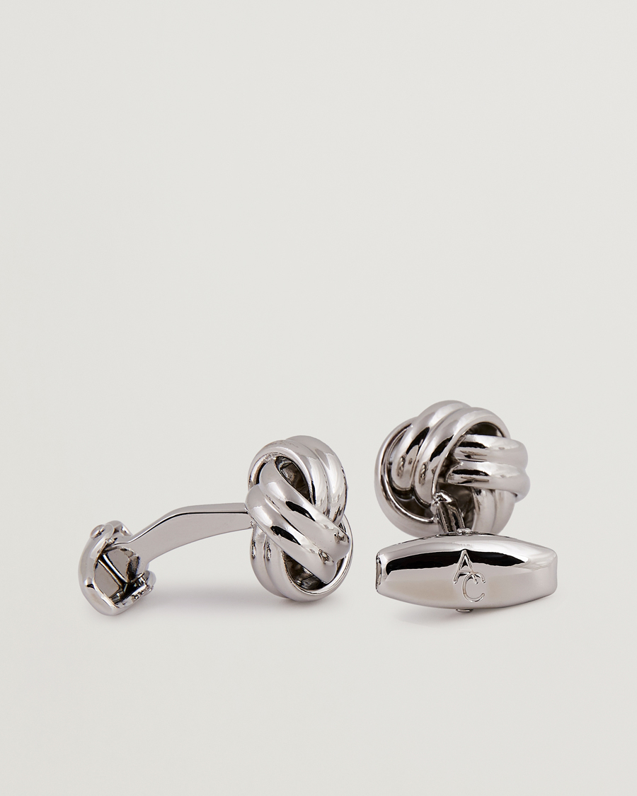 Herre |  | Amanda Christensen | Knot Cufflink & Shirt Studs Set Silver