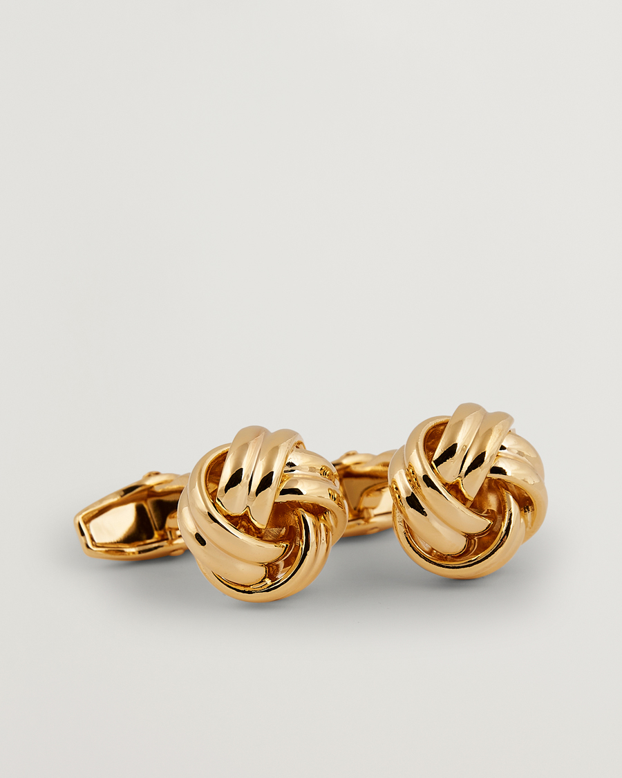Herre | Manchetknapper | Amanda Christensen | Knot Cufflink & Shirt Studs Set Gold