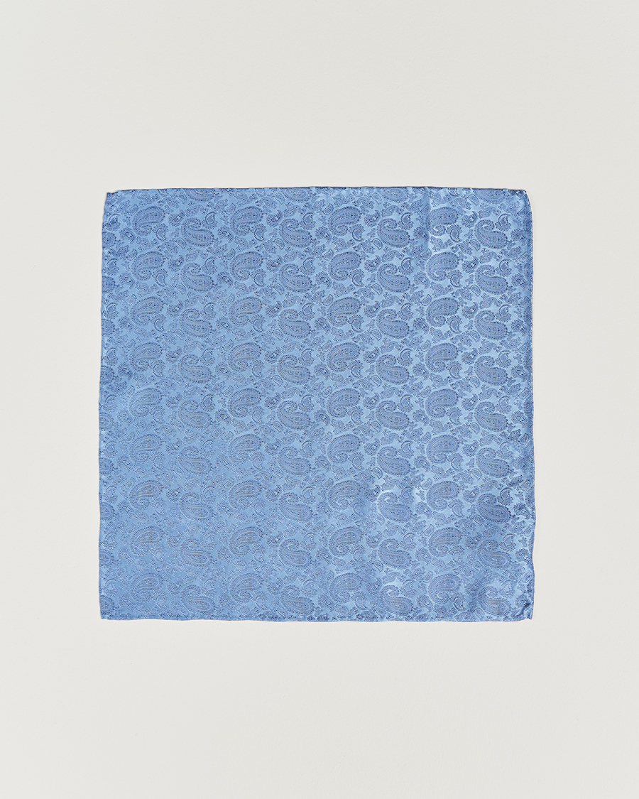 Herre | Lommeklude | Amanda Christensen | Tonal Paisley Silk Pocket Square Sky Blue