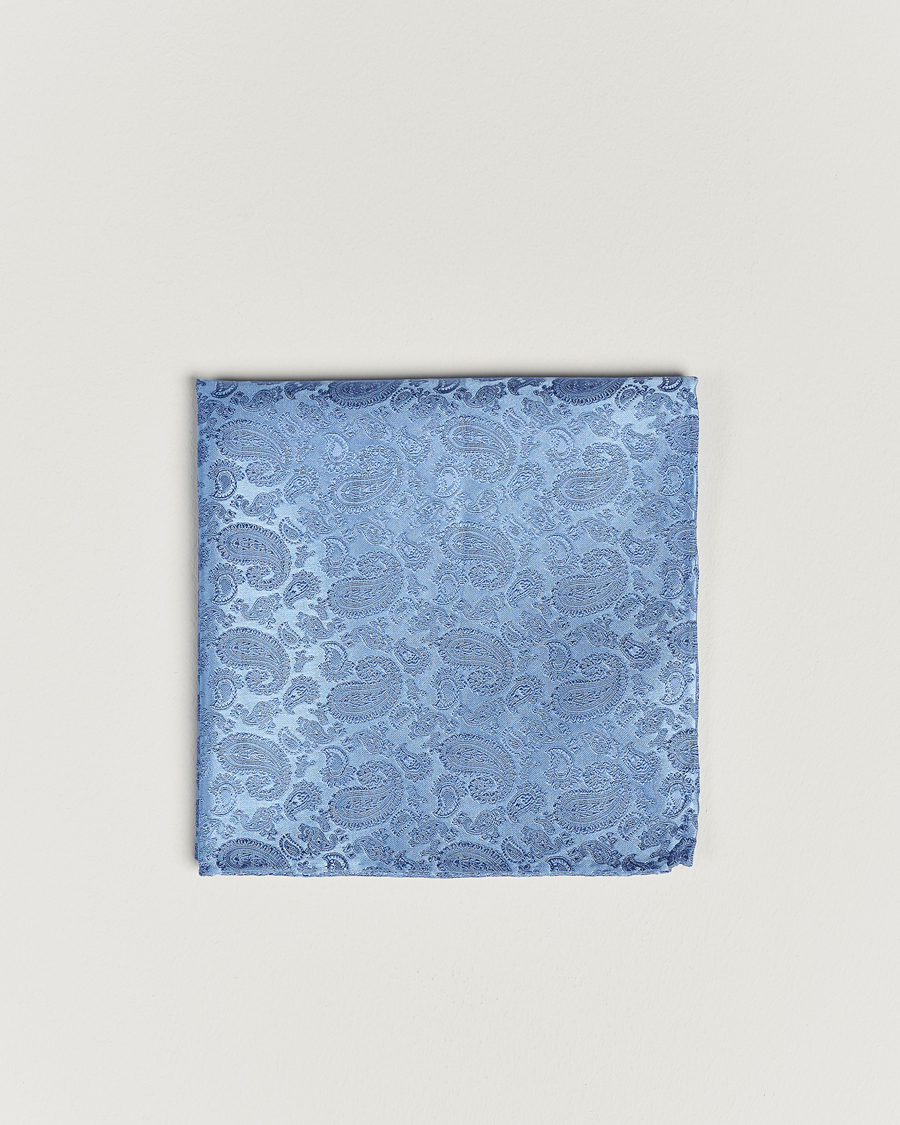 Herre | Lommeklude | Amanda Christensen | Tonal Paisley Silk Pocket Square Sky Blue
