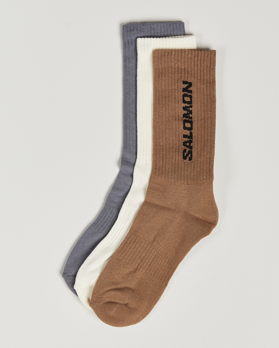 Herre | Undertøj | Salomon | Everyday Crew 3-Pack Socks Grey/White/Beige