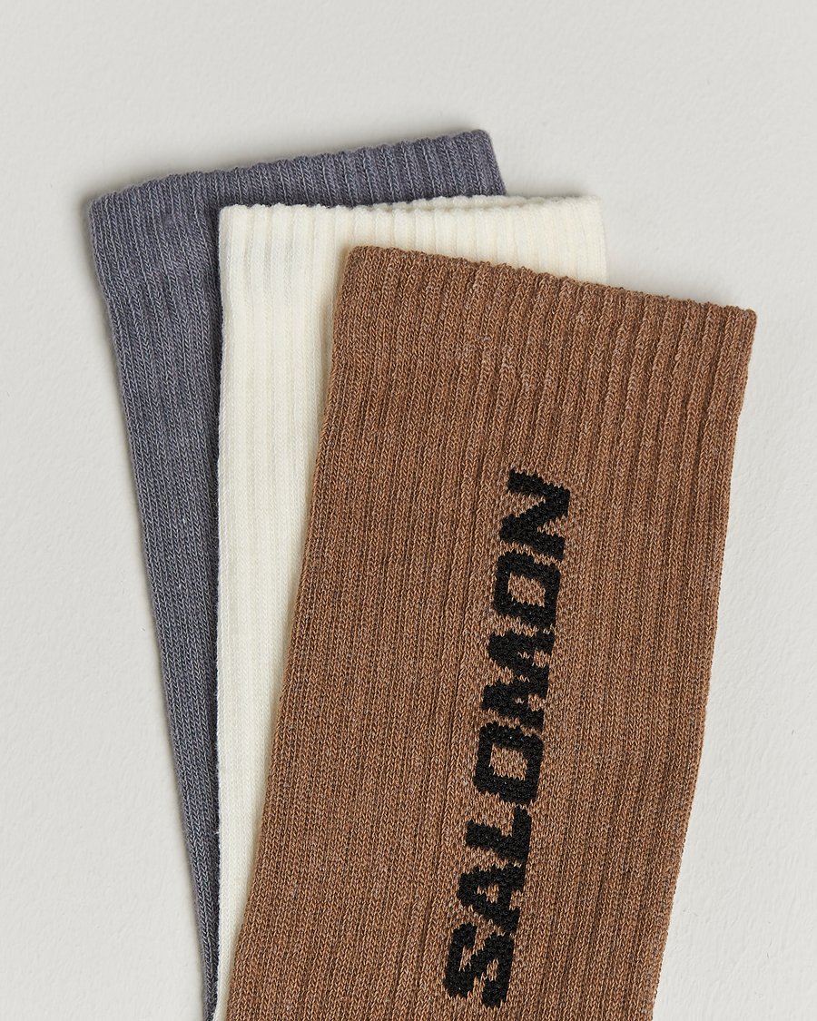 Herre | Undertøj | Salomon | Everyday Crew 3-Pack Socks Grey/White/Beige