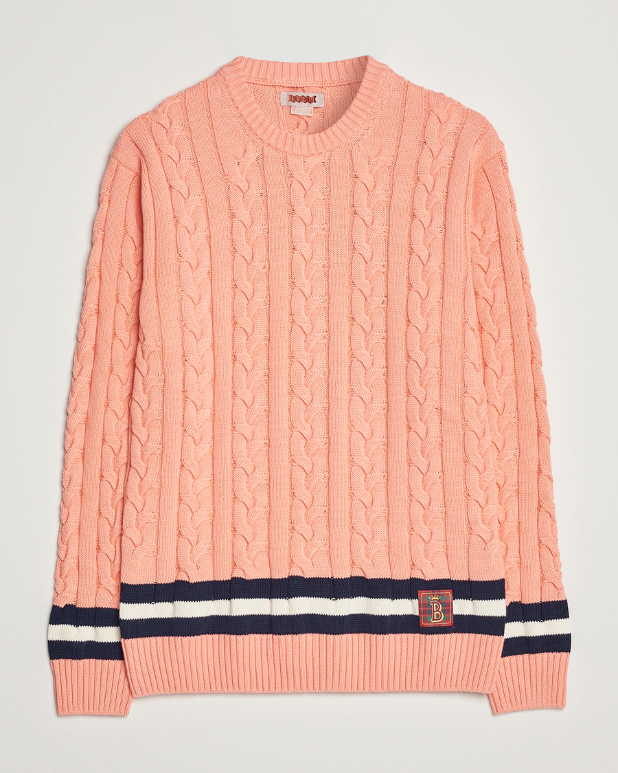 Herre | Trøjer | Baracuta | Cotton Cable Crew Neck Flamingo