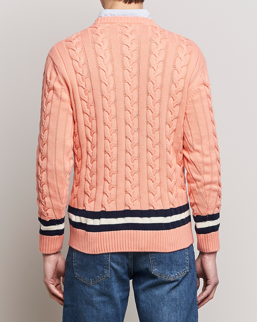 Herre | Trøjer | Baracuta | Cotton Cable Crew Neck Flamingo