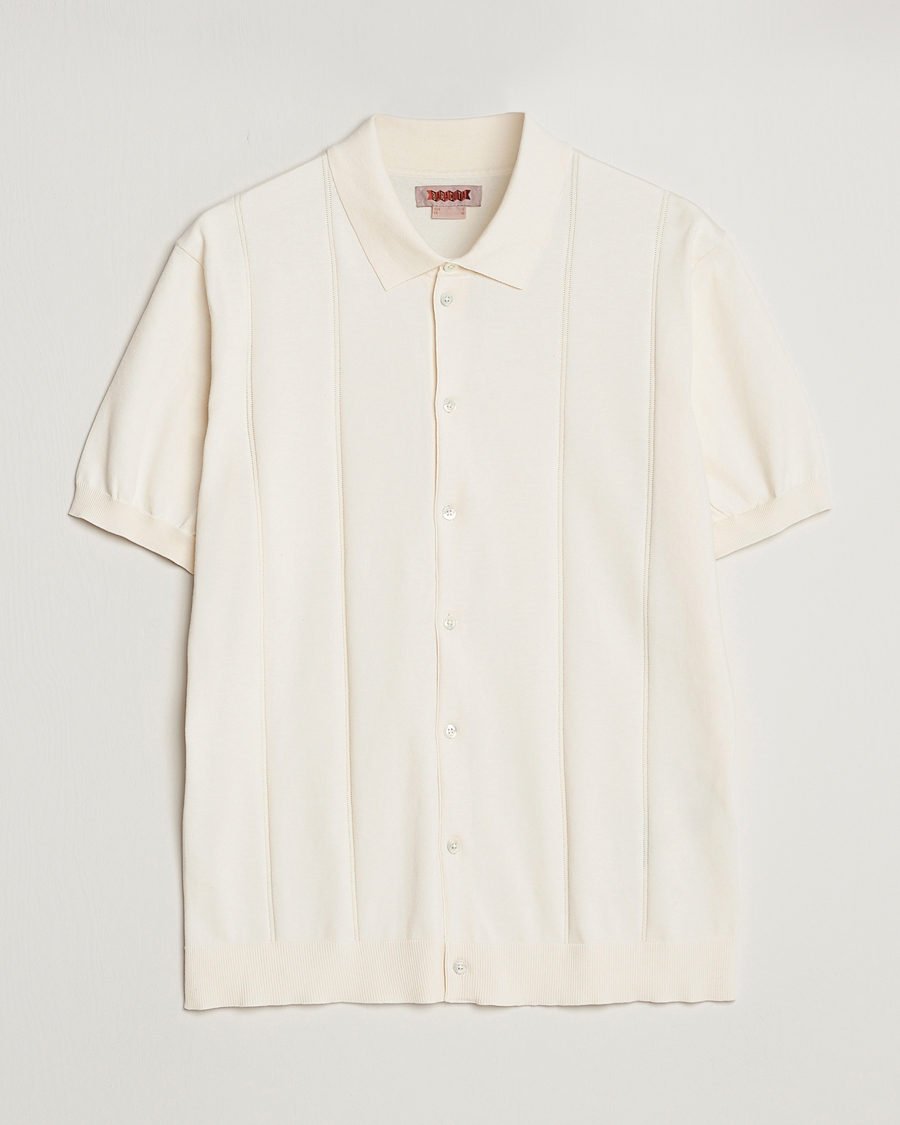Herre | Polotrøjer | Baracuta | Horatio Cotton Garment Dyed Knitted Polo Shirt Ivory
