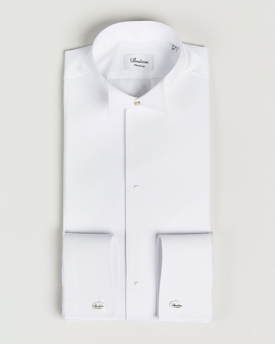 Herr |  | Stenströms | Fitted Body Stand Up Collar Evening Shirt White