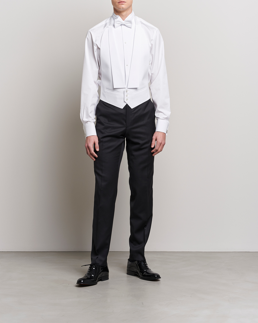 Herre | Skjorter | Stenströms | Fitted Body Stand Up Collar Evening Shirt White