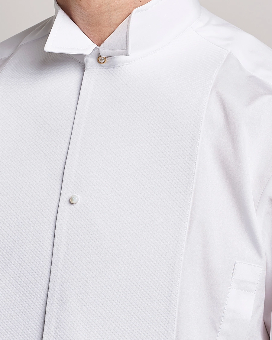 Herre | Black Tie | Stenströms | Fitted Body XL Sleeve Stand Up Collar Evening Shir White
