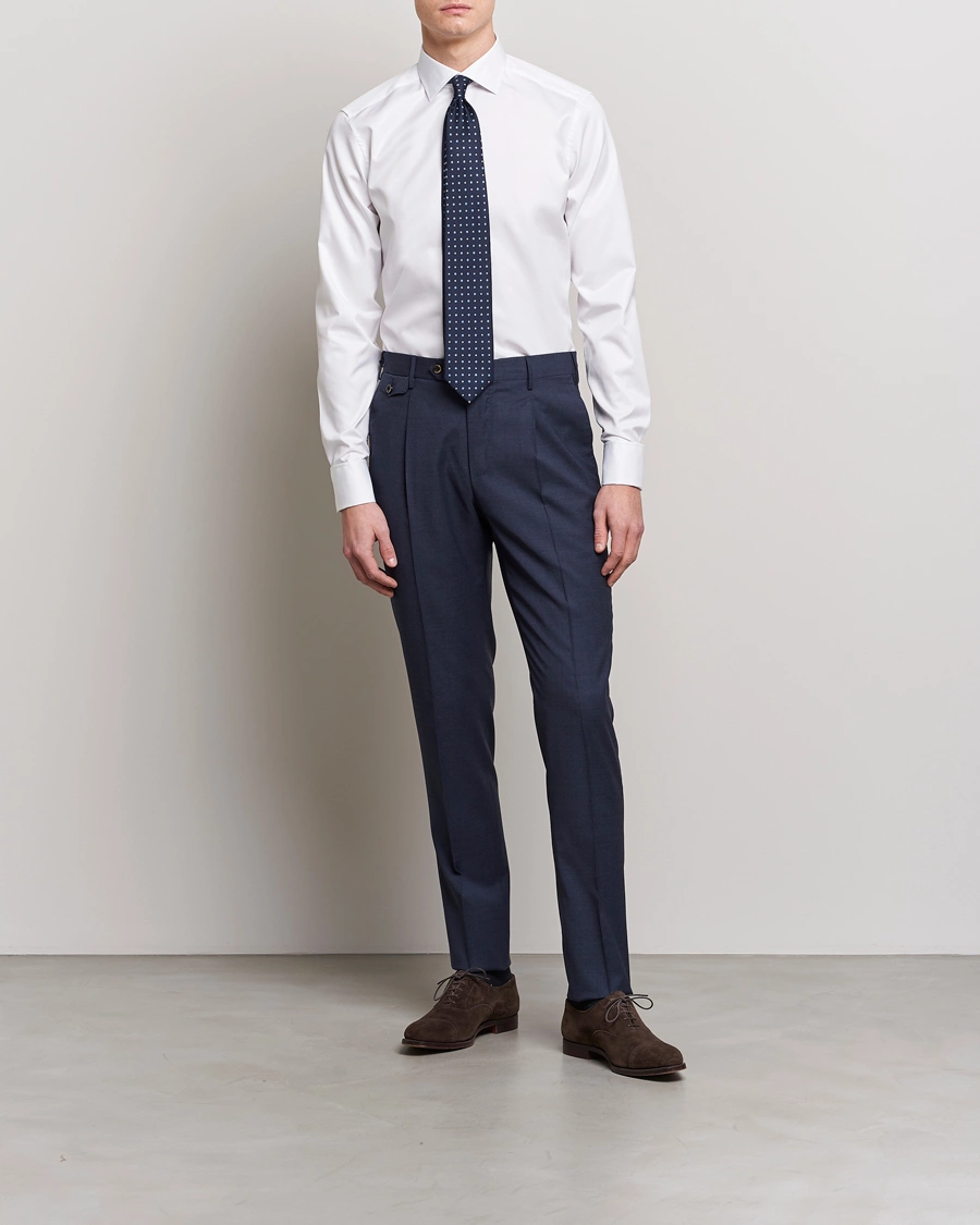 Herre | Businesskjorter | Stenströms | Superslim Double Cuff Cotton Shirt White