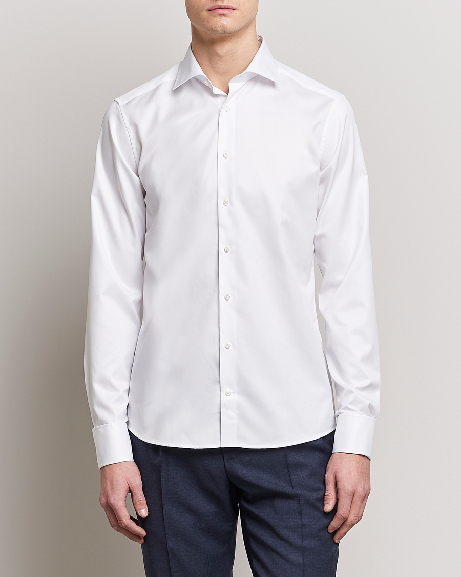 Herre |  | Stenströms | Superslim Double Cuff Cotton Shirt White