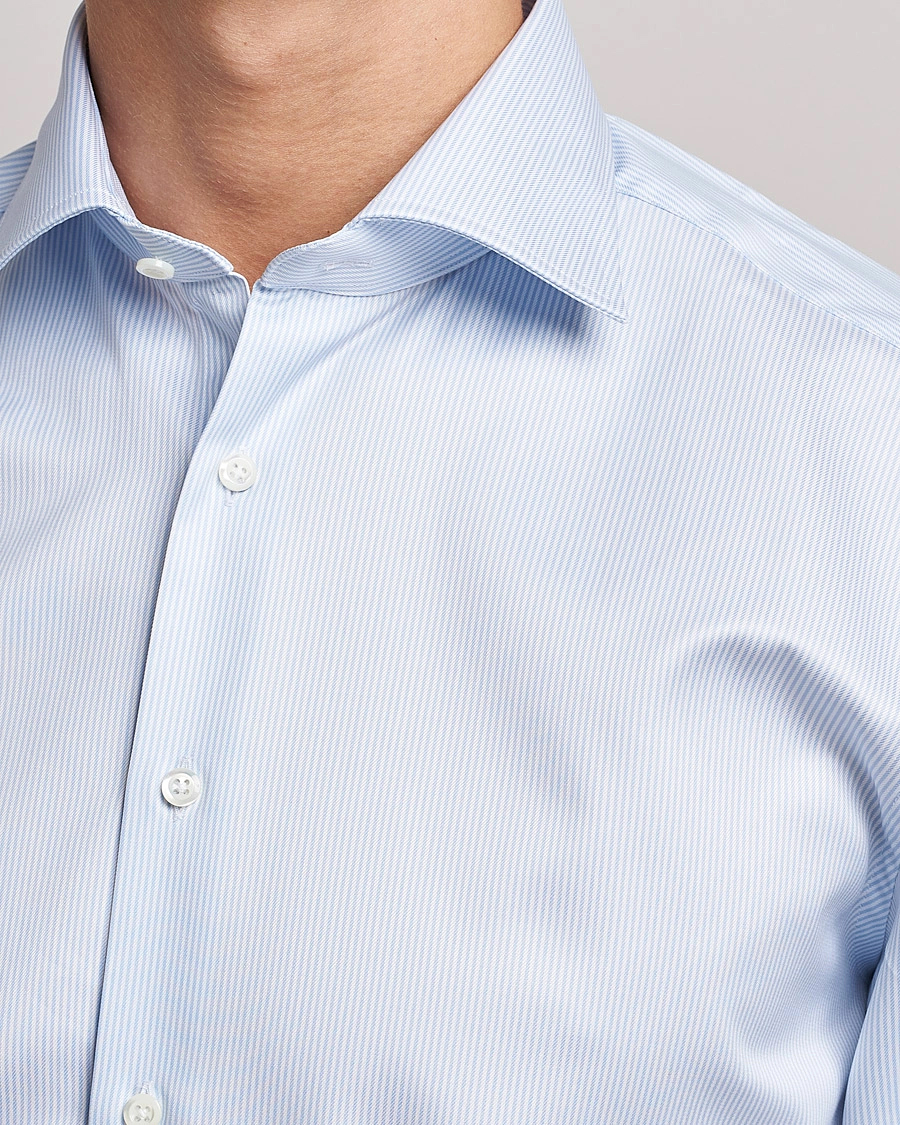 Herre | Businesskjorter | Stenströms | Fitted Body X-Long Sleeve Shirt White/Blue