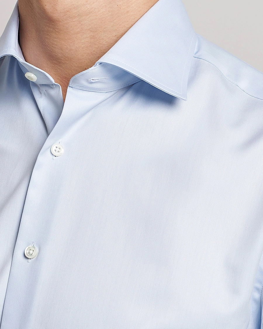 Herre | Businesskjorter | Stenströms | Fitted Body X-Long Sleeve Double Cuff Shirt Light Blue