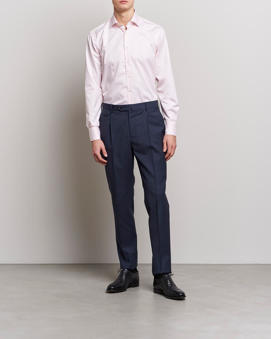 Herre | Business & Beyond | Stenströms | Fitted Body Cut Away Shirt Pink