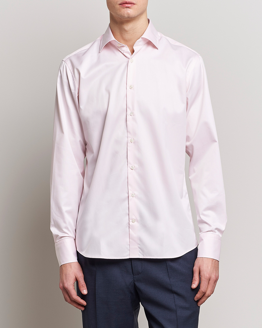 Herre | Tøj | Stenströms | Fitted Body Cut Away Shirt Pink