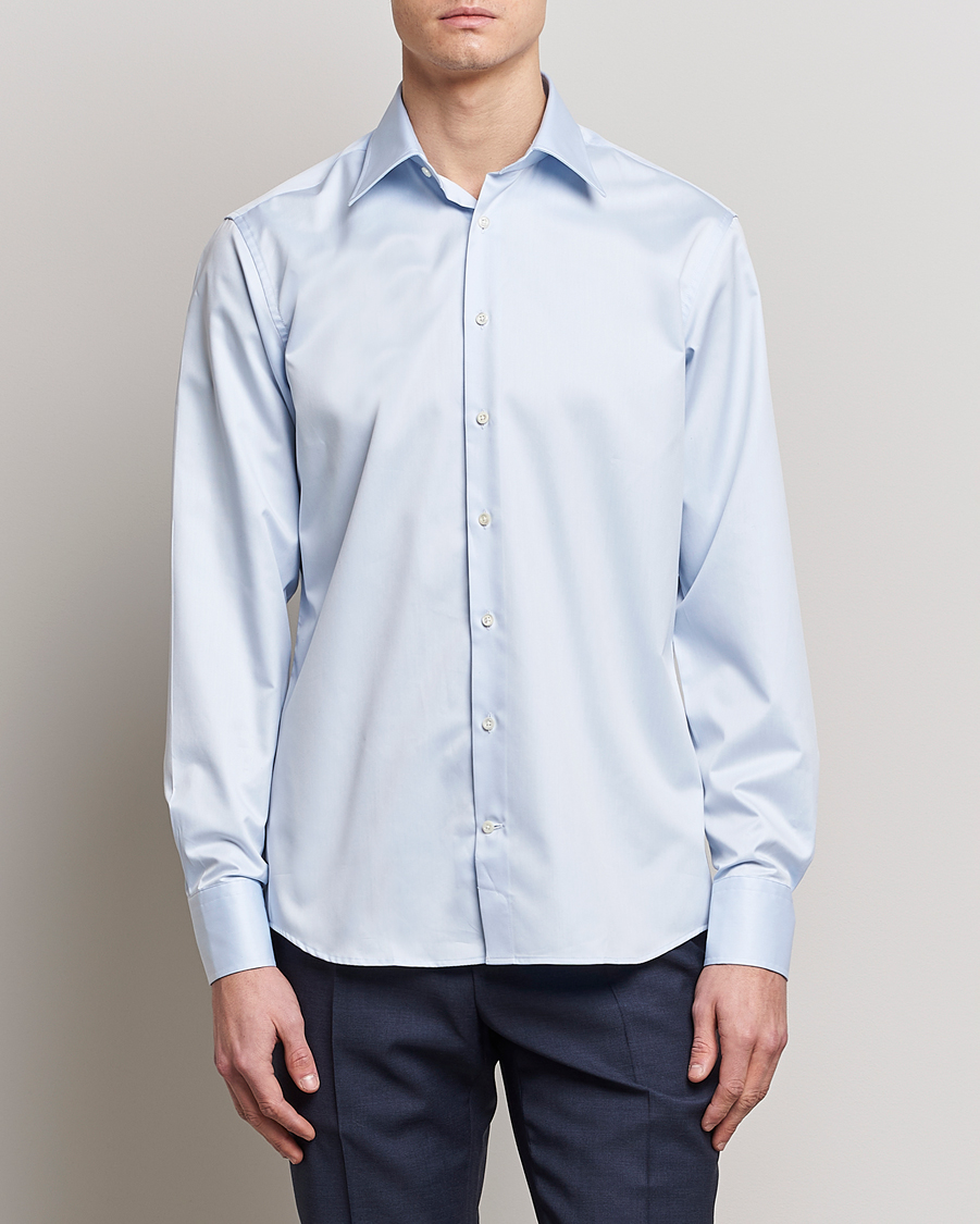 Herre | Businessskjorter | Stenströms | Fitted Body Kent Collar Shirt Light Blue
