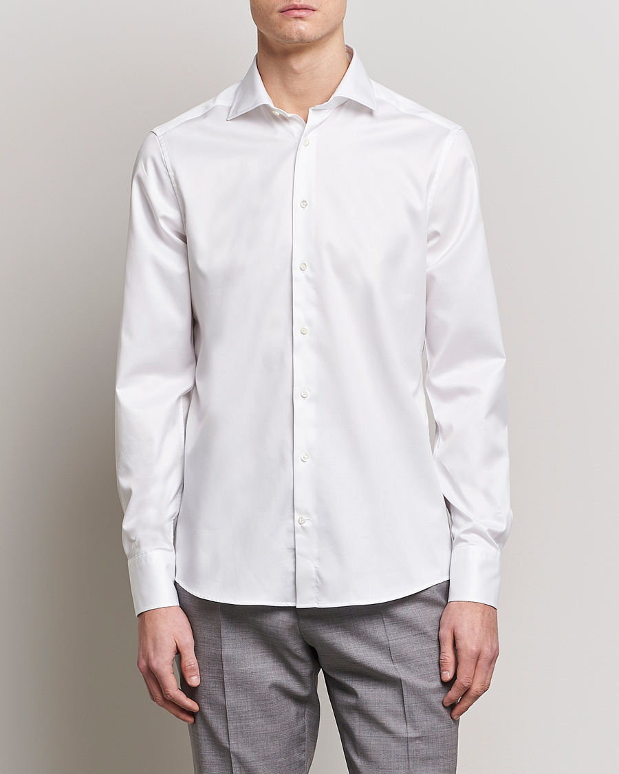 Herre |  | Stenströms | Fitted Body Twofold Stretch Shirt White