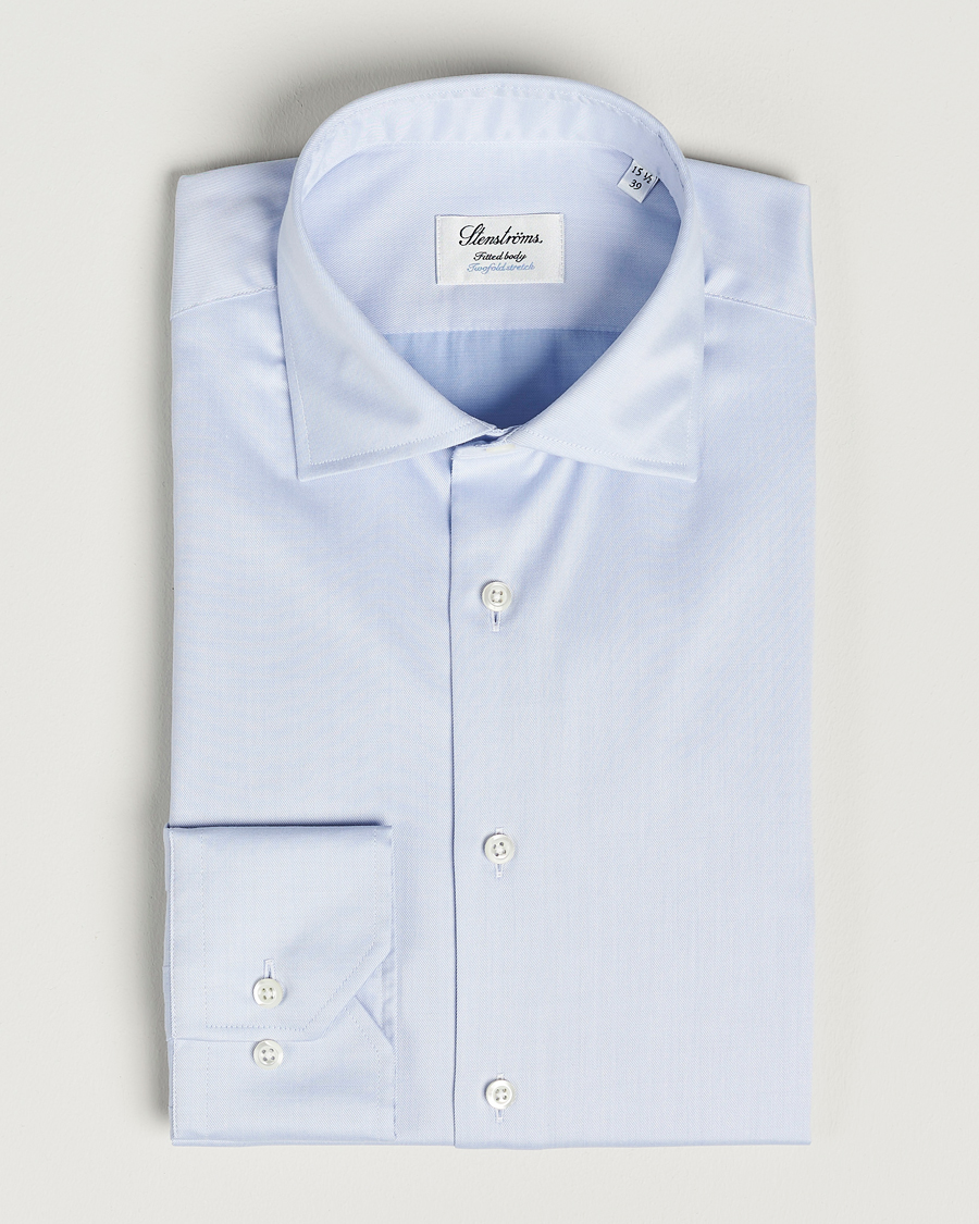 Herre |  | Stenströms | Fitted Body Twofold Stretch Shirt Light Blue
