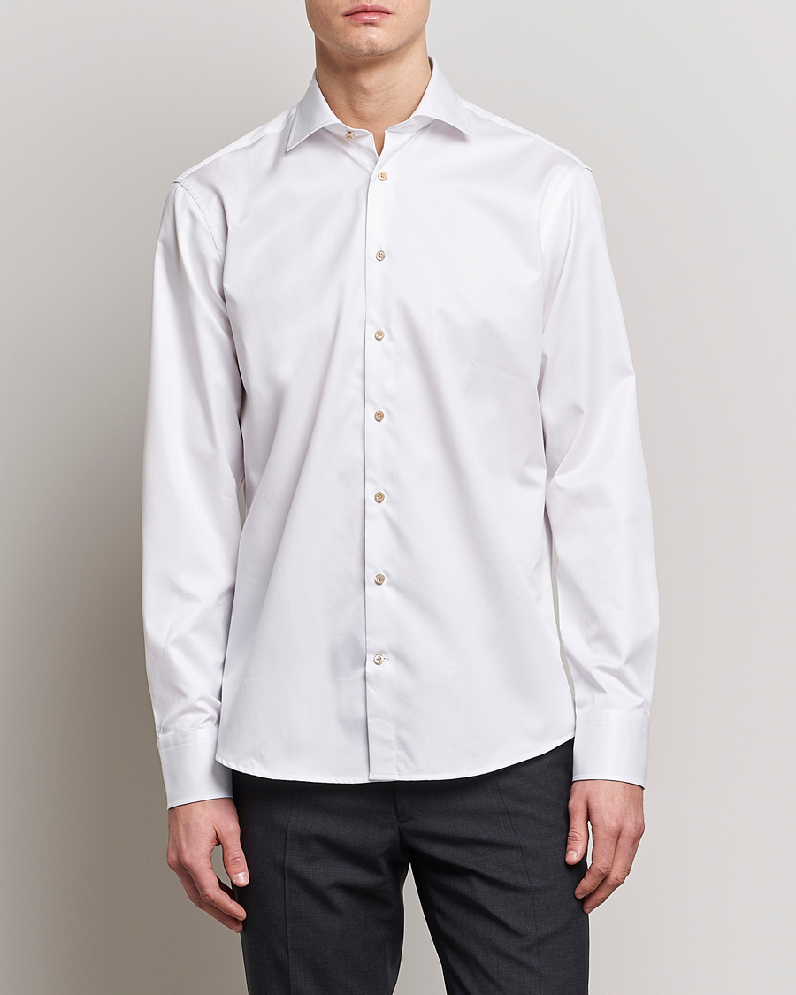 Slimline Contrast Shirt White -