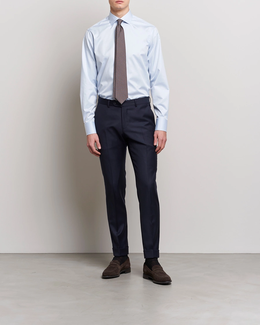 Herre | Tøj | Stenströms | Fitted Body Contrast Twill Shirt Light Blue