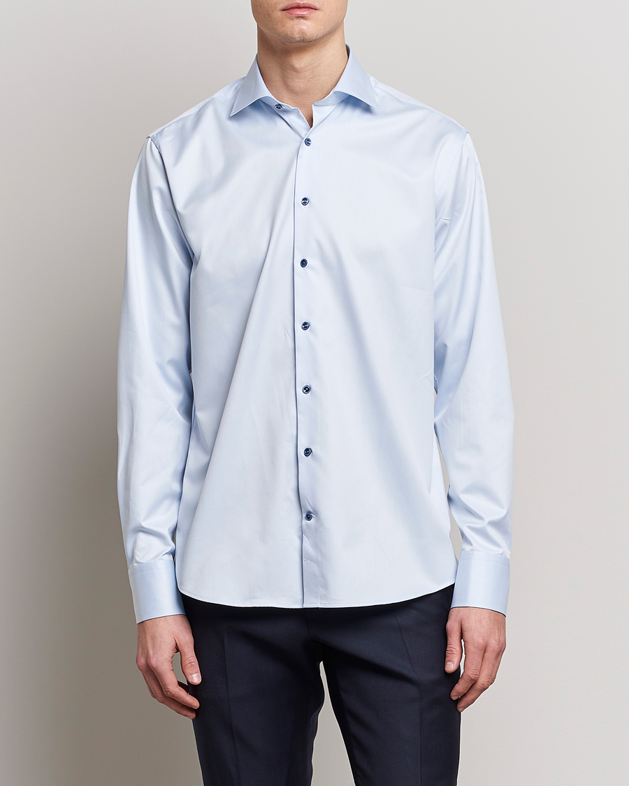 Herre | Tøj | Stenströms | Fitted Body Contrast Twill Shirt Light Blue