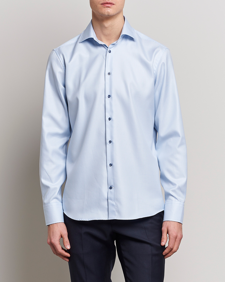 Herre | Tøj | Stenströms | Fitted Body Contrast Shirt Light Blue