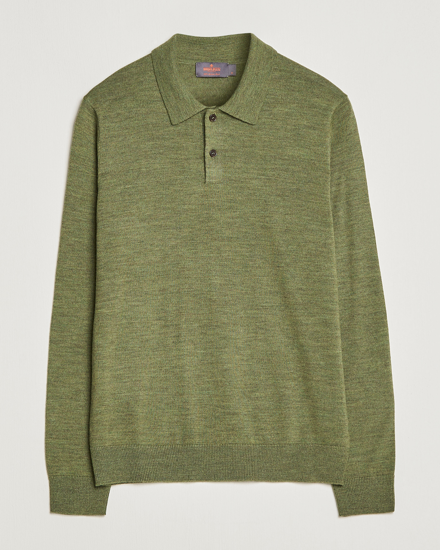 Herre | Trøjer | Morris | Merino Knitted Polo Olive