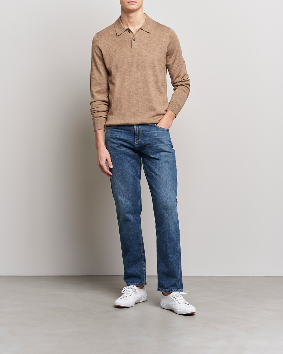 Herre | Trøjer | Morris | Merino Knitted Polo Khaki