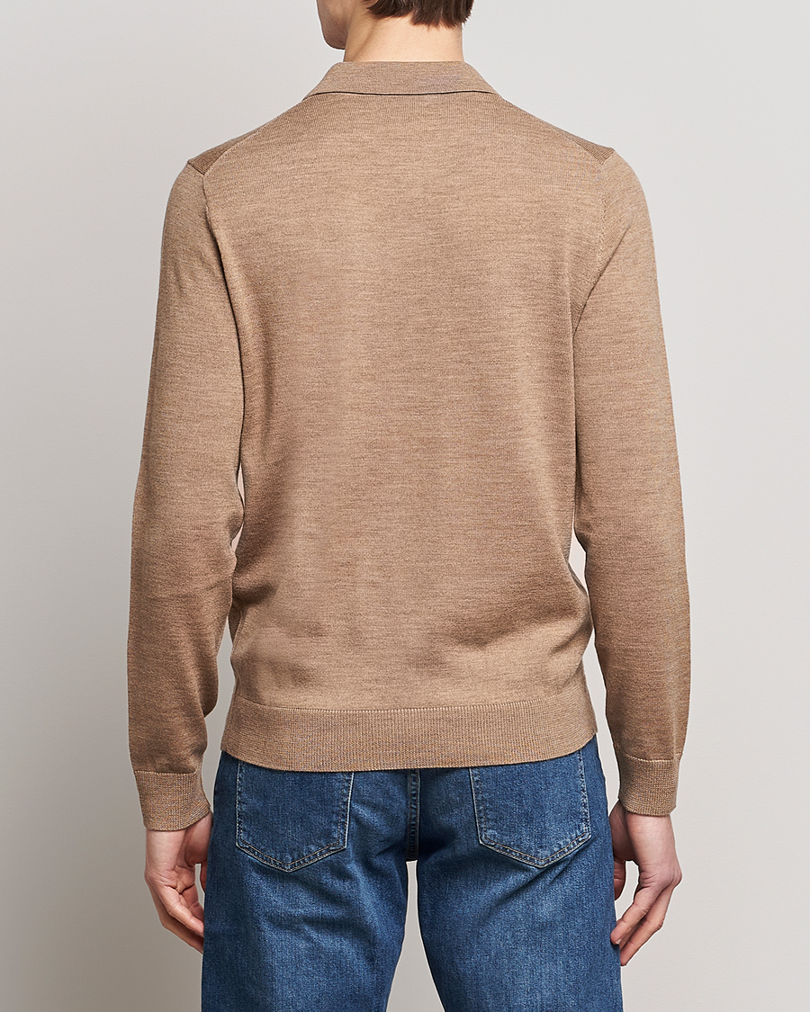 Herre | Trøjer | Morris | Merino Knitted Polo Khaki