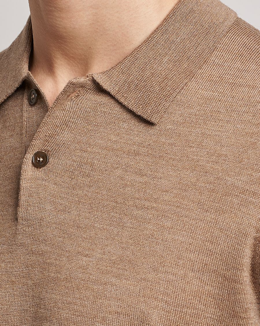 Herre | Trøjer | Morris | Merino Knitted Polo Khaki