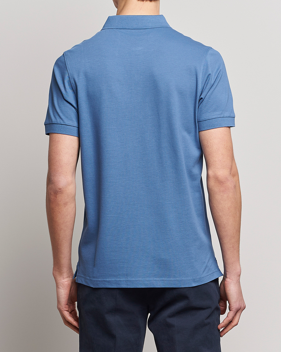 Herre | Polotrøjer | Sunspel | Short Sleeve Pique Polo Blue Stone