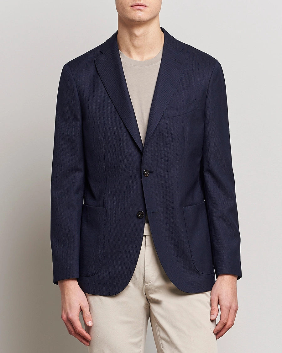 Herre | Afdelinger | Boglioli | K Jacket Wool Hopsack Classic Blazer Navy