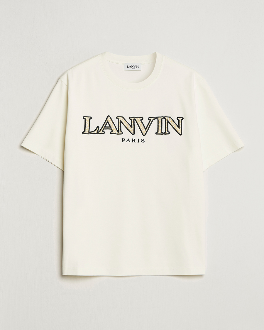 Herre | T-Shirts | Lanvin | Curb Embroidered Logo T-Shirt Milk