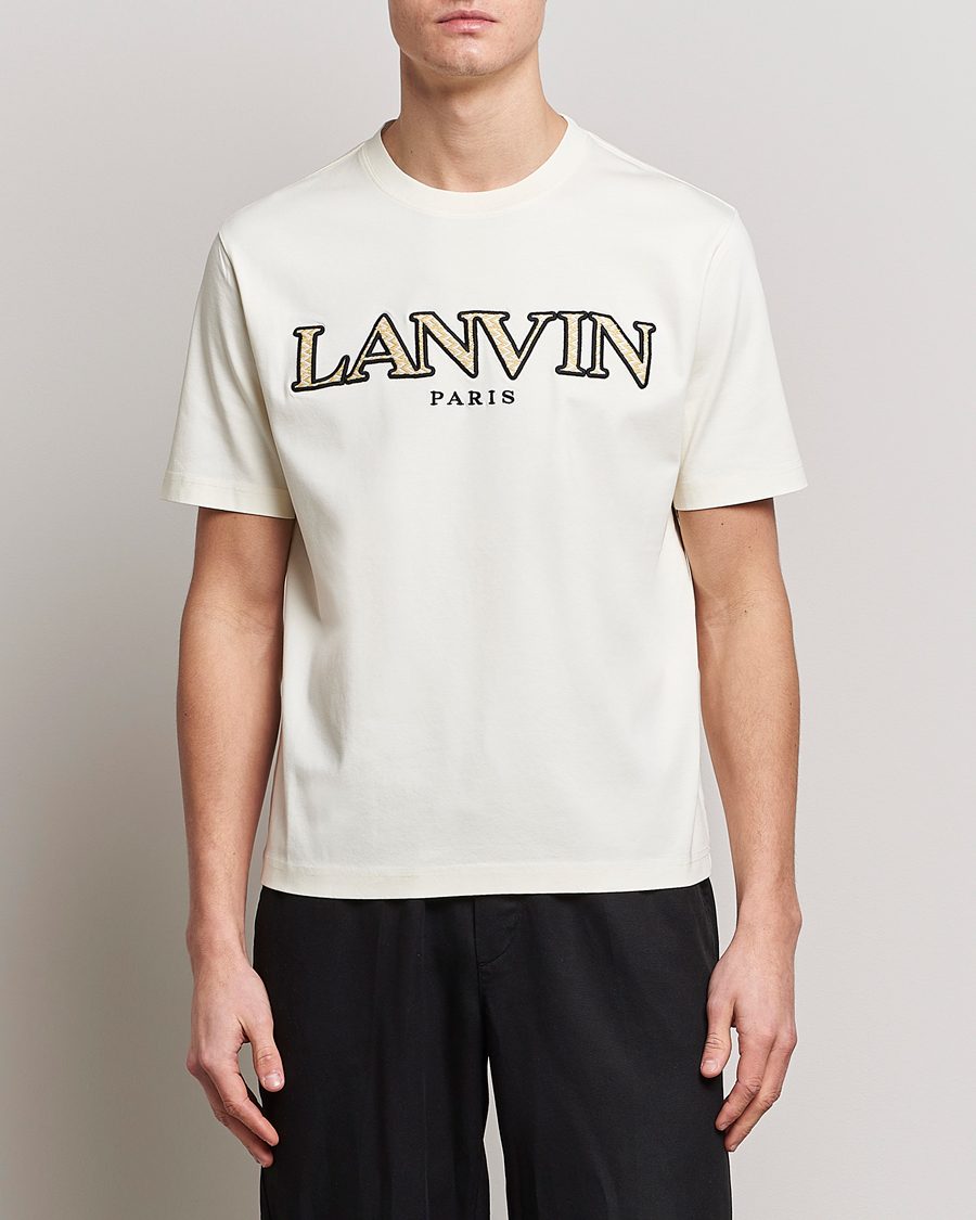 Herre | T-Shirts | Lanvin | Curb Embroidered Logo T-Shirt Milk