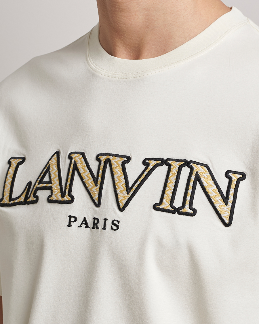 Herre | T-Shirts | Lanvin | Curb Embroidered Logo T-Shirt Milk