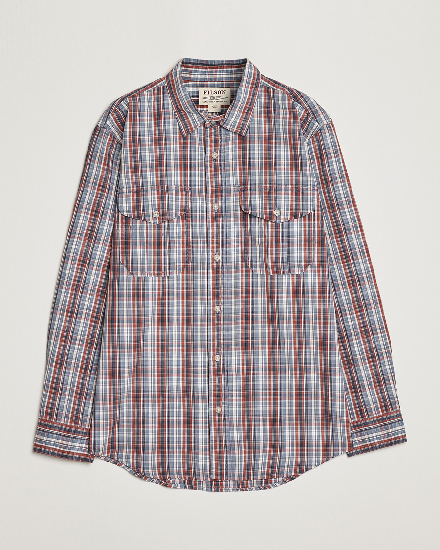 Herre | Skjorter | Filson | Washed Feather Cloth Shirt Navy/Iron/Ivory