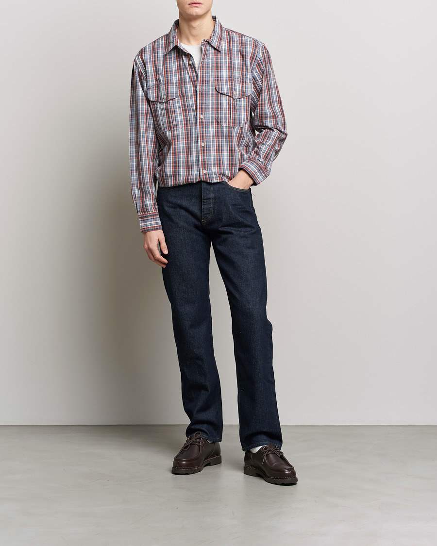 Herre | Skjorter | Filson | Washed Feather Cloth Shirt Navy/Iron/Ivory