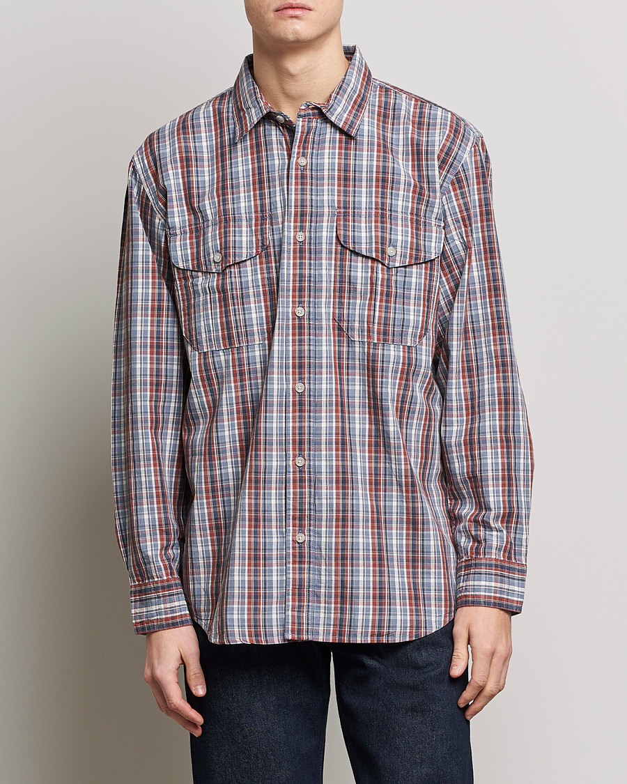Herre | Skjorter | Filson | Washed Feather Cloth Shirt Navy/Iron/Ivory