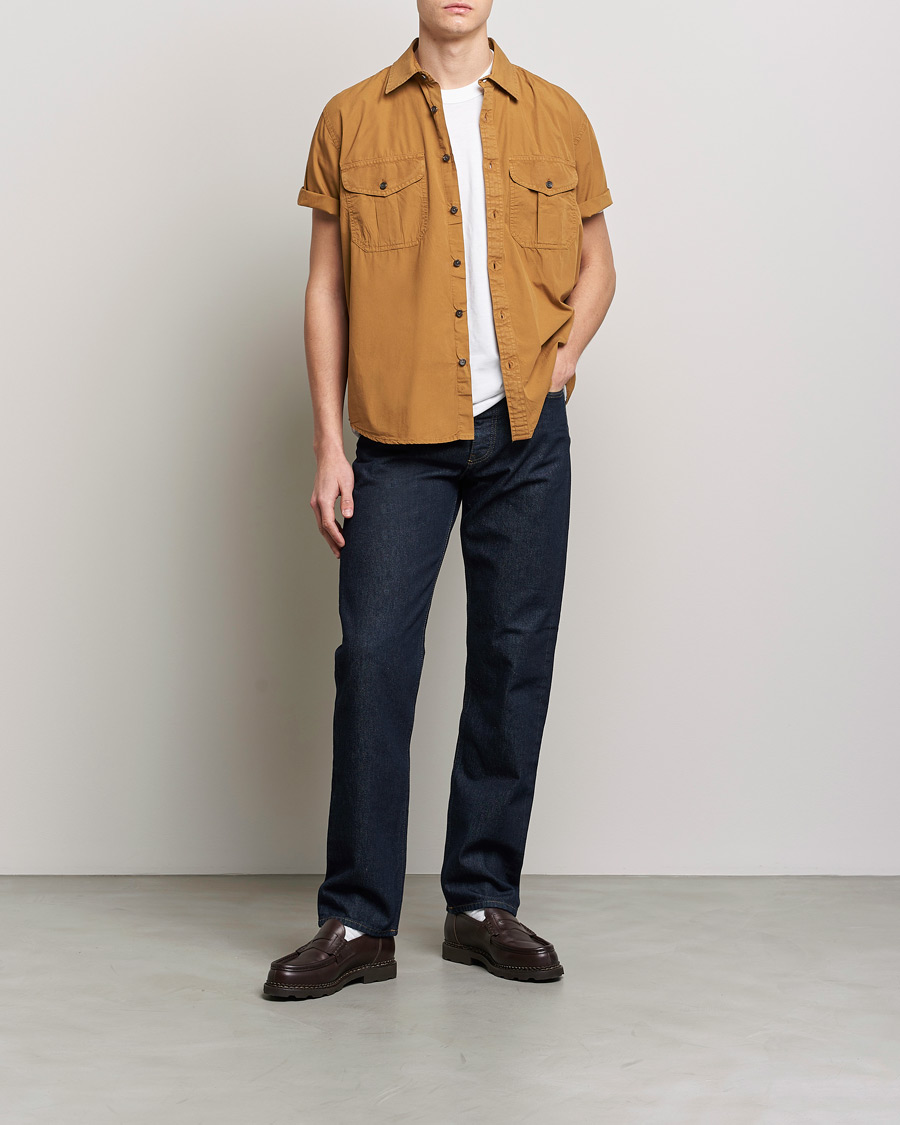 Herre | Skjorter | Filson | Washed Feather Cloth Short Sleeve Shirt Gold Ochre