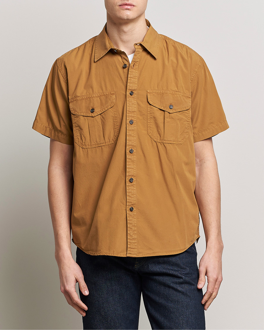 Herre | Skjorter | Filson | Washed Feather Cloth Short Sleeve Shirt Gold Ochre