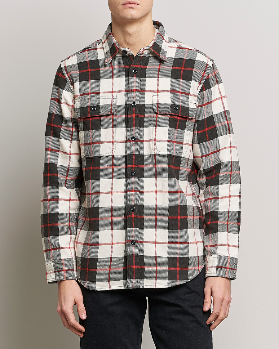 Herre | Overshirts | Filson | Vintage Flannel Work Shirt Natural/Charcoal