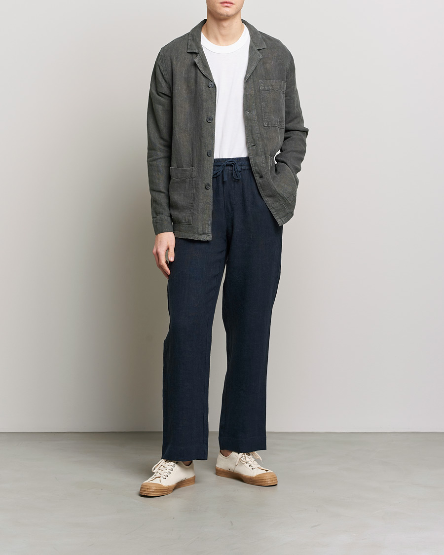 Herre | Skjorter | A Day's March | Bangher Linen Overshirt Olive
