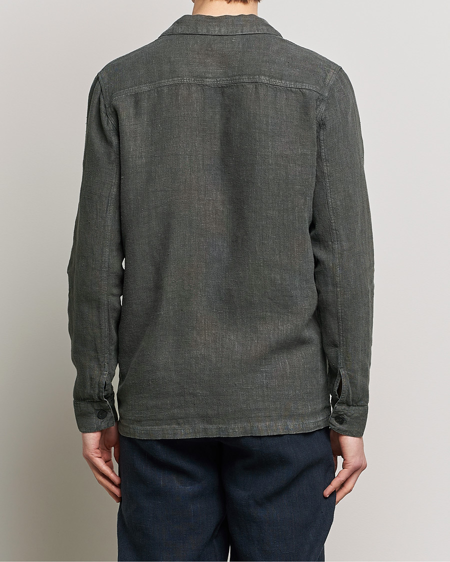 Herre | Skjorter | A Day's March | Bangher Linen Overshirt Olive