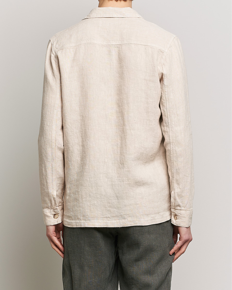 Herre | Skjorter | A Day's March | Bangher Linen Overshirt Oyster