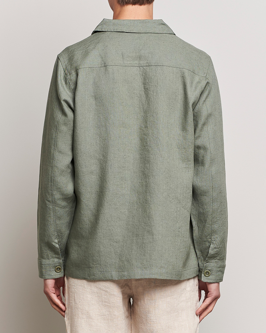 Herre | Skjorter | A Day's March | Original Linen Overshirt Dusty Green
