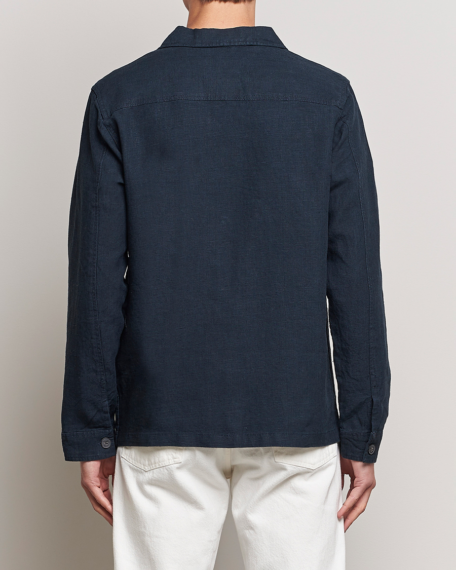 Herre | Skjorter | A Day's March | Original Linen Overshirt Navy