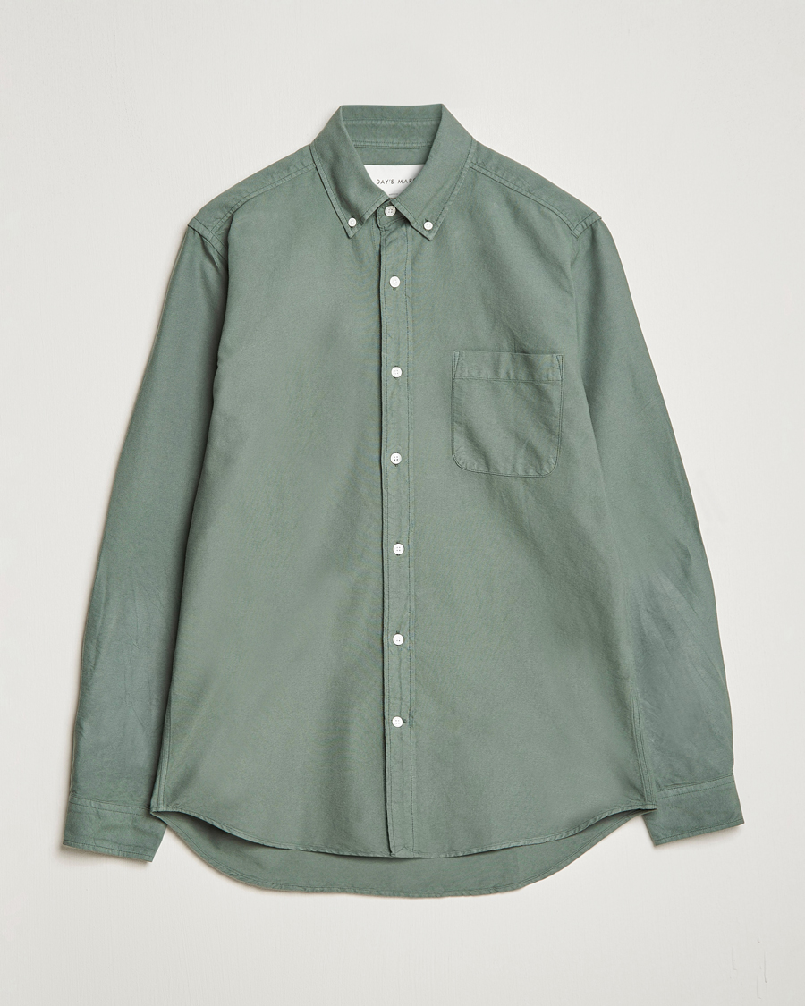 Herre | Skjorter | A Day's March | Moorgate Dyed Oxford Shirt Dusty Green